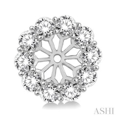 3/4 Ctw Round Cut Diamond Earring Jacket in 14K White Gold