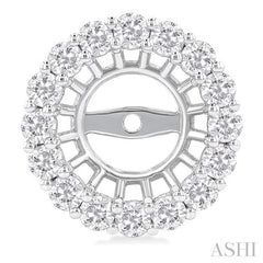 1 1/4 Ctw Round Cut Diamond 8MM Round Earrings Jacket in 14K White Gold