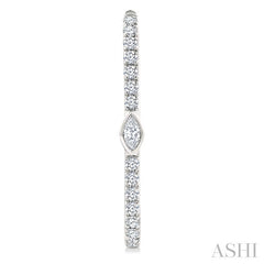1/3 Ctw Marquise and Round Cut Diamond Rectangular Fashion Hoop Earrings in 14K White Gold