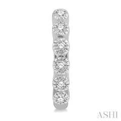 1/10 Ctw Round Cut Diamond Huggie Petite Earrings in 10K White Gold