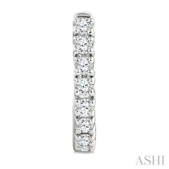 1/4 Ctw Petite Round Cut Diamond Fashion Half Hoop Earrings in 10K White Gold