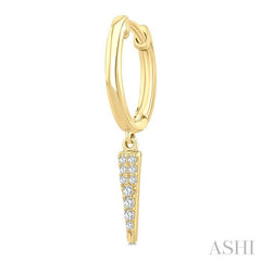 1/10 Ctw Round Cut Diamond Spike Petite Huggie Earrings in 10K Yellow Gold