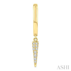 1/10 Ctw Round Cut Diamond Spike Petite Huggie Earrings in 10K Yellow Gold