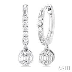 1/3 Ctw Petite Round Shape Fusion Diamond Fashion Huggies in 10K White Gold
