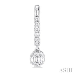1/3 Ctw Petite Round Shape Fusion Diamond Fashion Huggies in 10K White Gold
