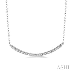 1/6 Ctw Round Cut Diamond Encrusted Arc Necklace With Link Chain in 10K White Gold