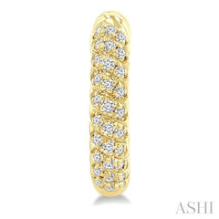 1/5 Ctw Petite Swirl Pattern Round Cut Diamond Fashion Huggies in 10K Yellow Gold