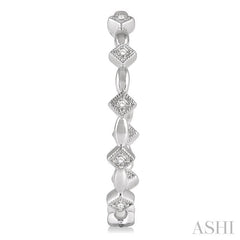 1/5 Ctw Rhombus & Marquise Shape Round Cut Diamond Hoop Earrings in 14K White Gold