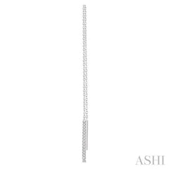 1/10 Ctw Vertical Bar Round Cut Diamond Threader Earrings in 10K White Gold