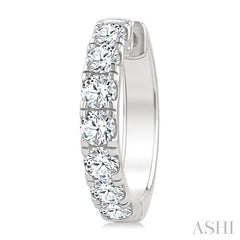 2 1/2 Ctw Round Cut Diamond Hoop Earrings in 14K White gold