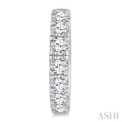 2 1/2 Ctw Round Cut Diamond Hoop Earrings in 14K White gold