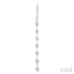 1/2 Ctw Round Cut Diamond Fashion Long Earrings in 14K White Gold