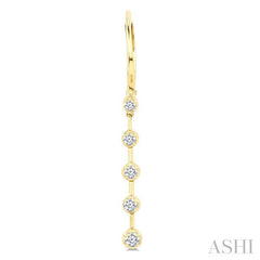 1/3 Ctw Round Cut Diamond Fashion Long Earrings in 14K Yellow Gold