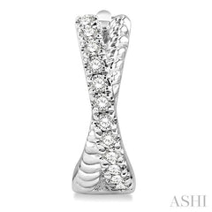 1/6 Ctw Petite Criss Cross Rope and Round Cut Diamond Fashion Huggies in 14K White Gold