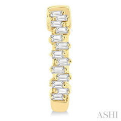1/3 Ctw Petite Scatter Baguette Cut Diamond Fashion Huggies in 10K Yellow Gold