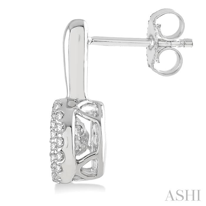 3/8 Ctw Round Cut Diamond Emotion Earrings in 14K White Gold