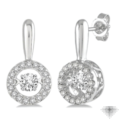 3/8 Ctw Round Cut Diamond Emotion Earrings in 14K White Gold