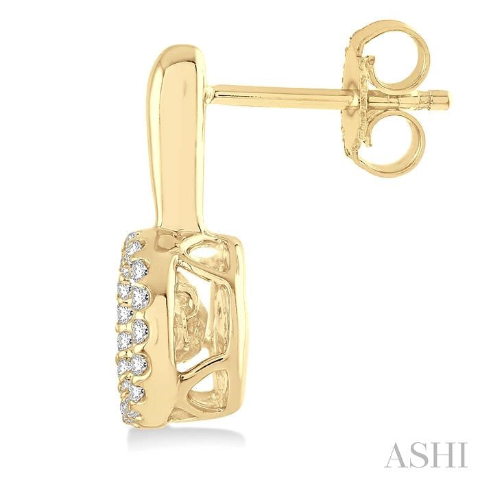 3/8 Ctw Round Cut Diamond Emotion Earrings in 14K Yellow Gold
