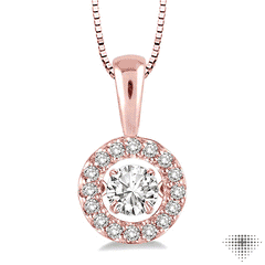 1/3 Ctw Diamond Emotion Pendant in 14K Rose Gold with Chain