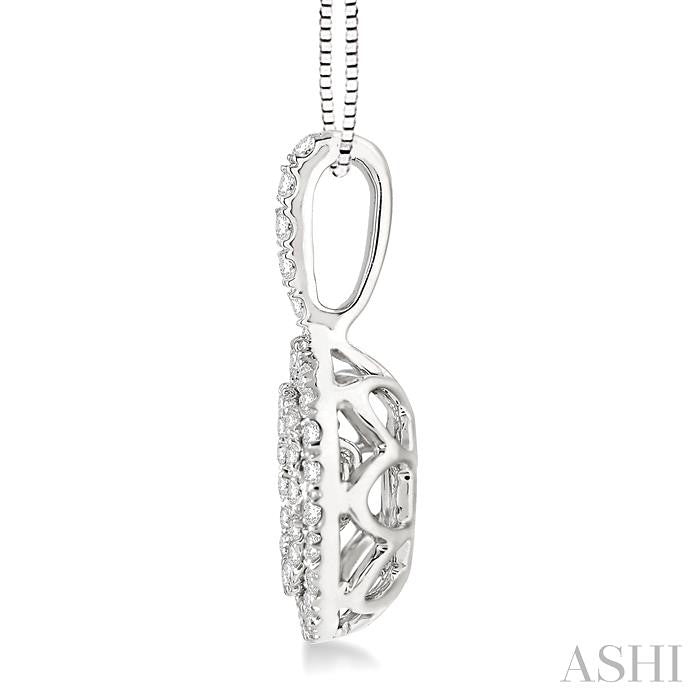 1/2 Ctw Diamond Emotion Pendant in 14K White Gold with Chain