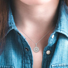1/2 Ctw Diamond Emotion Pendant in 14K White Gold with Chain