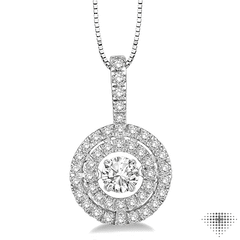 1/2 Ctw Diamond Emotion Pendant in 14K White Gold with Chain