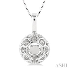 1/2 Ctw Diamond Emotion Pendant in 14K White Gold with Chain