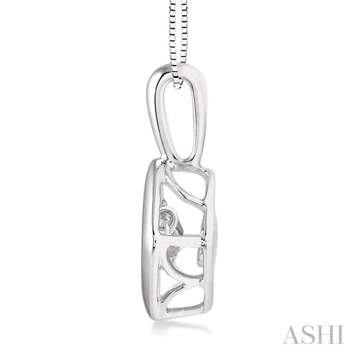 3/8 Ctw Round Cut Diamond Emotion Pendant in 14K White Gold with Chain