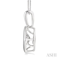3/8 Ctw Round Cut Diamond Emotion Pendant in 14K White Gold with Chain