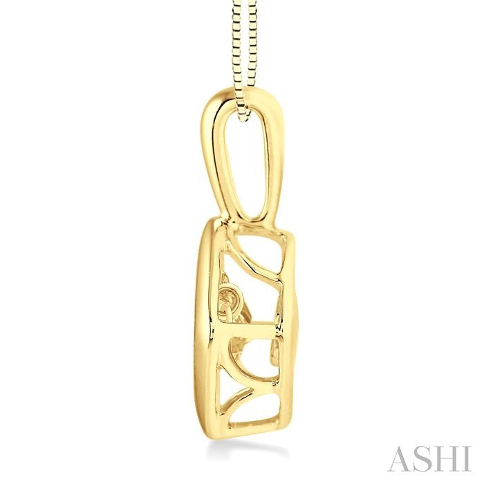 3/8 Ctw Round Cut Diamond Emotion Pendant in 14K Yellow Gold with Chain