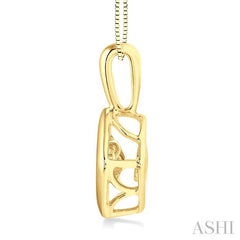 3/8 Ctw Round Cut Diamond Emotion Pendant in 14K Yellow Gold with Chain