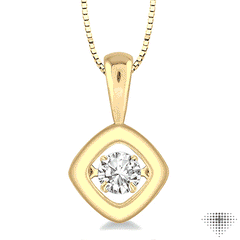 3/8 Ctw Round Cut Diamond Emotion Pendant in 14K Yellow Gold with Chain