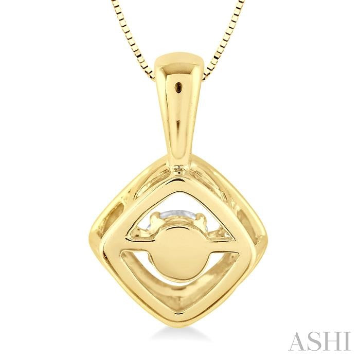 3/8 Ctw Round Cut Diamond Emotion Pendant in 14K Yellow Gold with Chain