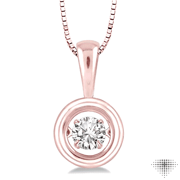 1/5 Ctw Diamond Emotion Pendant in 14K Rose Gold with Chain