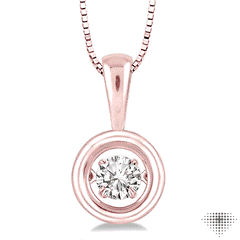 1/5 Ctw Diamond Emotion Pendant in 14K Rose Gold with Chain