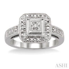 1/20 Ctw Round Cut Diamond Ring in Sterling Silver