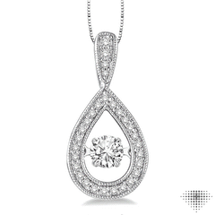 1/3 Ctw Diamond Emotion Pendant in 14K White Gold with Chain