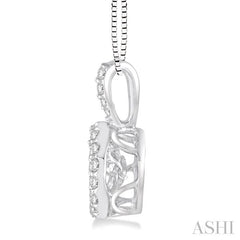 5/8 Ctw Round Cut Diamond Emotion Pendant in 14K White Gold with Chain