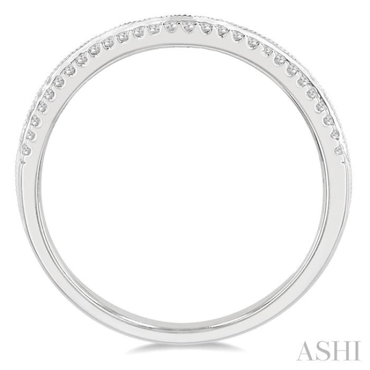 1/3 Ctw Twin Row Round Cut Diamond Wedding Band in 14K White Gold