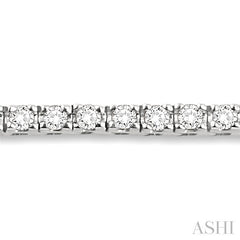 2 Ctw Square Shape Round Cut Diamond Tennis Bracelet in 14K White Gold