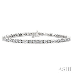 2 Ctw Square Shape Round Cut Diamond Tennis Bracelet in 14K White Gold