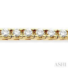 3 Ctw Square Shape Round Cut Diamond Tennis Bracelet in 14K Yellow Gold