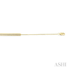 1/6 Ctw Bar Center Round Cut Diamond Petite Bracelet in 10K Yellow Gold