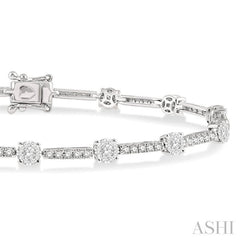 1 3/4 Ctw Lovebright Round Cut Diamond Bar Tennis Bracelet in 14K White Gold
