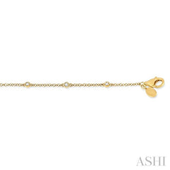 1/6 Ctw Circular Mount Round Cut Diamond Station Bracelet in 10K Yellow Gold