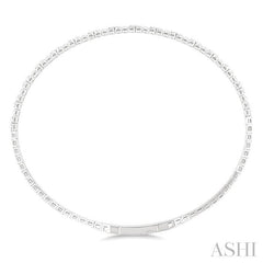1/4 Ctw Bubble Motif Halfway Round Cut Bezel Diamond Flex Bangle in 14K White Gold