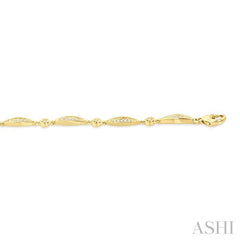 1/4 Ctw Marquise Link Round Cut Diamond Fashion Bracelet in 10K Yellow Gold