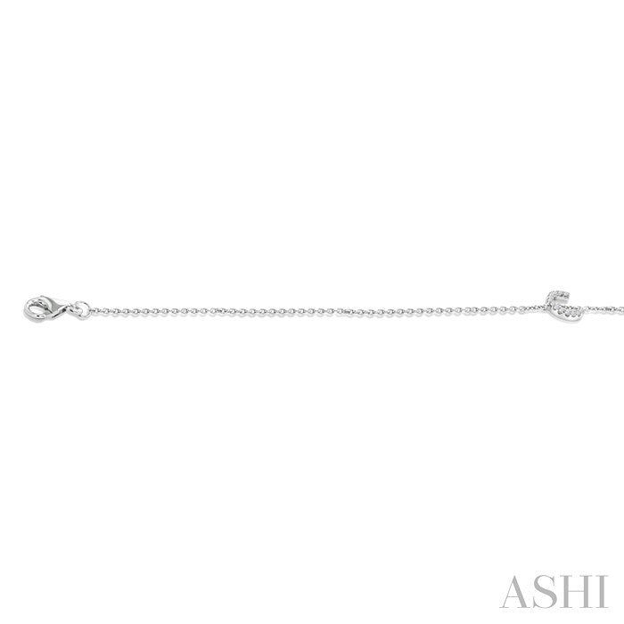 1/20 Ctw Initial 'C' Round Cut Diamond Bracelet in 10K White Gold