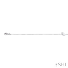 1/20 Ctw Initial 'E' Round Cut Diamond Bracelet in 10K White Gold