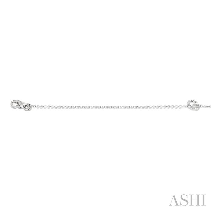 1/20 Ctw Initial 'G' Round Cut Diamond Bracelet in 10K White Gold